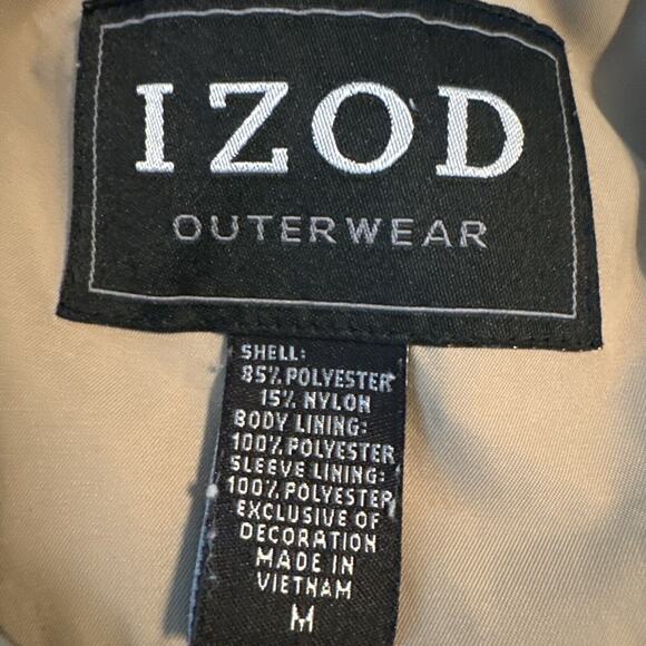 IZOD Jacket Men Medium Beige Long Sleeve Polyester Blend Mesh Lined Full Zip - Picture 10 of 10